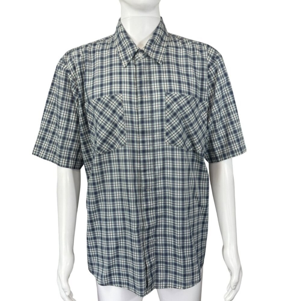 Norman Rockwell By Haband Mens XL Plaid Button-Up Western Short Sleeve Shirt